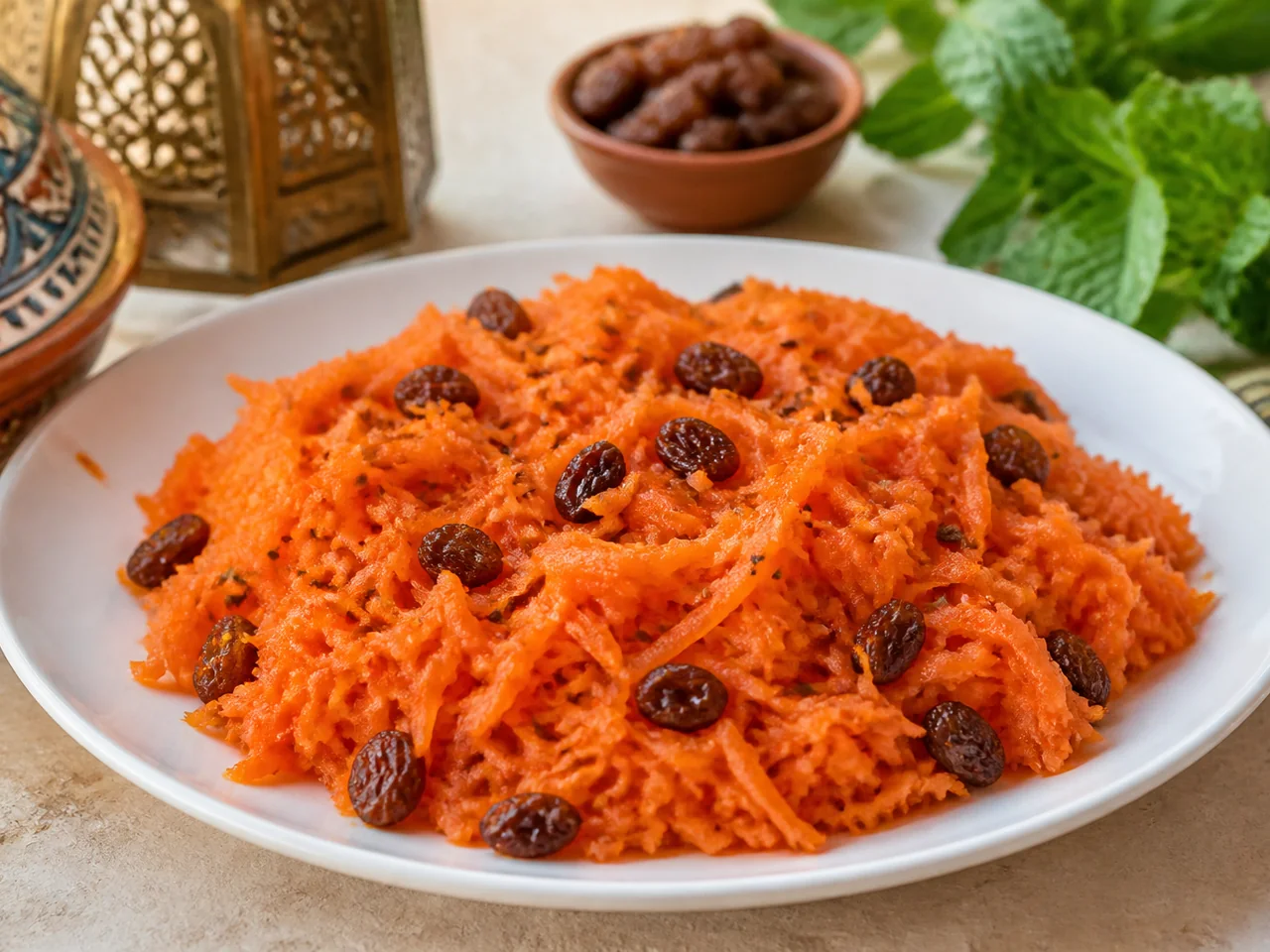 Морковная закуска с изюмом и кумином
