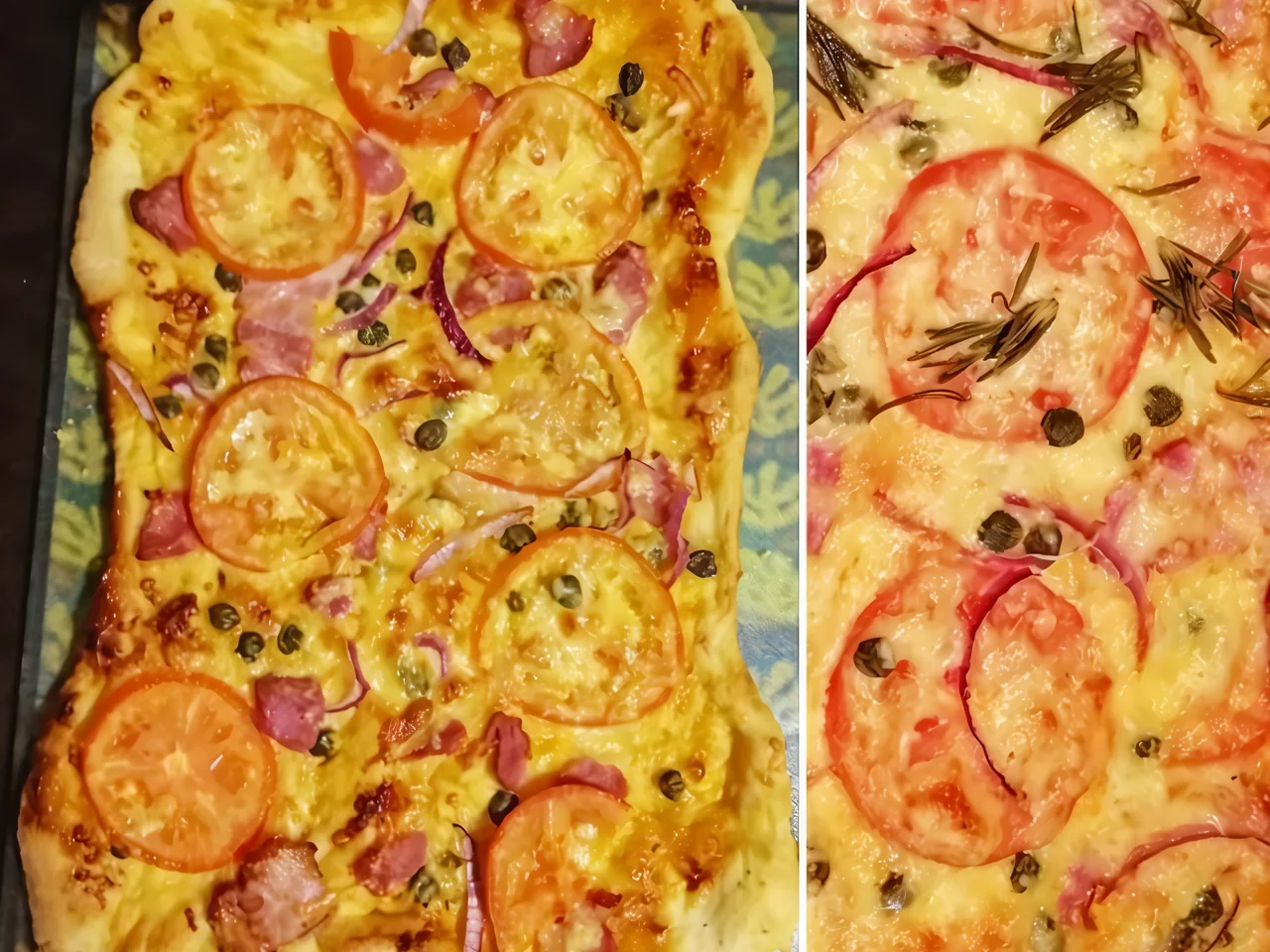 Пицца с беконом и каперсами
