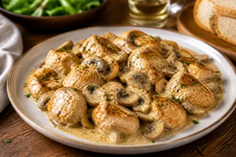 Горячая закуска с курицей и грибами
