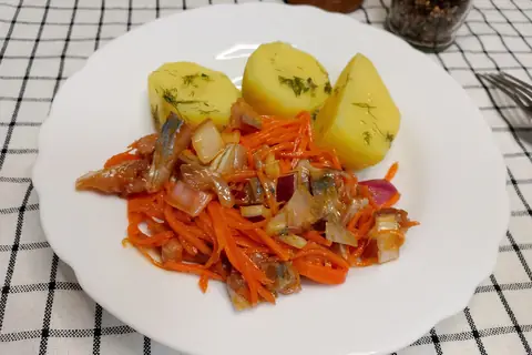 Закуска из сельди с корейской морковью