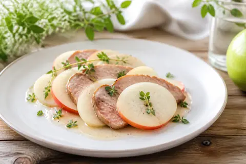 Закуска из свинины, турнепса и яблок
