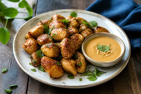 Закуска из курицы, кинзы и арахисовой пасты