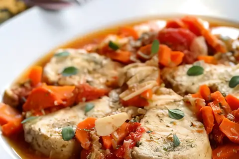 Холодная закуска из палтуса с морковью, фенхелем, лимоном и чесноком