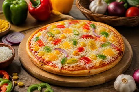 Овощная пицца с рисом