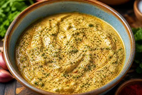 Йогуртовый маринад с зеленью и специями по-мароккански