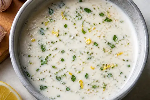 Маринад из пахты с чесноком и лимонной цедрой